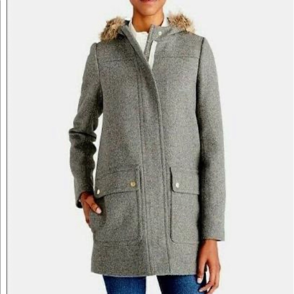 J.Crew women’s Vail parka with hood + fur trim